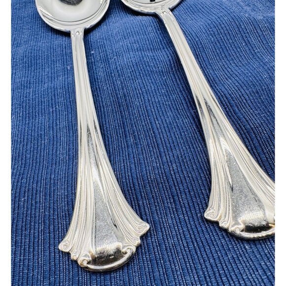 Reed and Barton Cortland Serving Pieces Spoon Glossy Stainless Flatware Lot of 4 - Picture 3 of 7